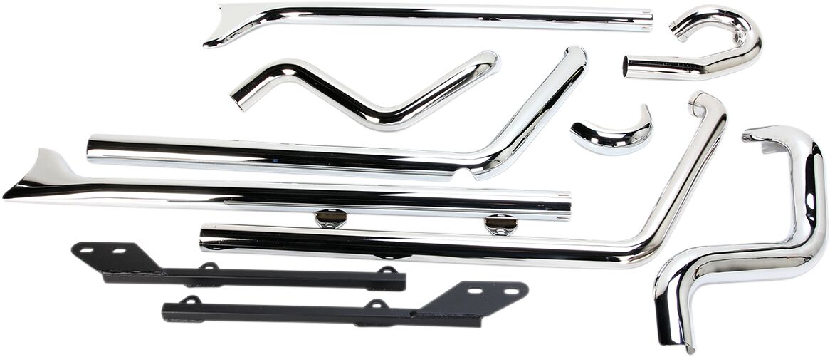 Bassani Xhaust Exhaust System True Duals W/ 36" Fishtail W/O Baffles Chrome Full Exhaust System Bassani Xhaust