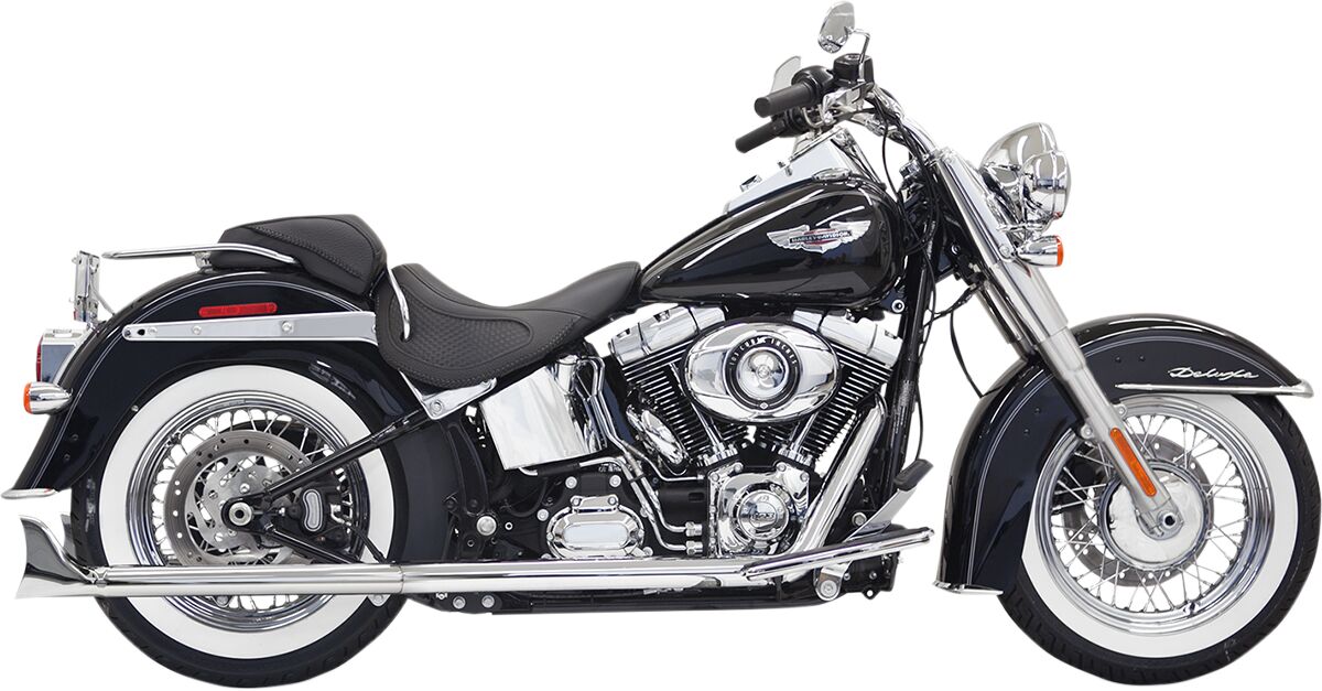 Bassani Xhaust True Duals 30" Long Fishtail Mufflers, Chrome - Softail (No Baffle) Full Exhaust System Bassani Xhaust
