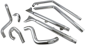 Bassani Xhaust True Duals 33" Long Fishtail Mufflers, Chrome - Softail Full Exhaust System Bassani Xhaust
