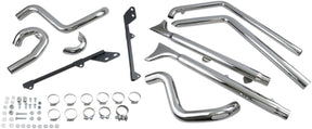 Bassani Xhaust True Duals 33" Long Fishtail Mufflers, Chrome - Softail Full Exhaust System Bassani Xhaust