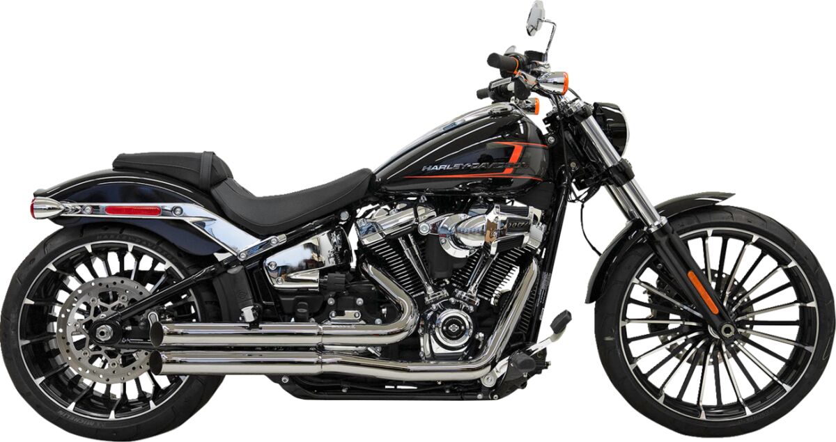 Bassani Xhaust Pro-Street Exhaust System, Chrome - 18-24 Softail Breakout & Fat Boy Full Exhaust System Bassani Xhaust