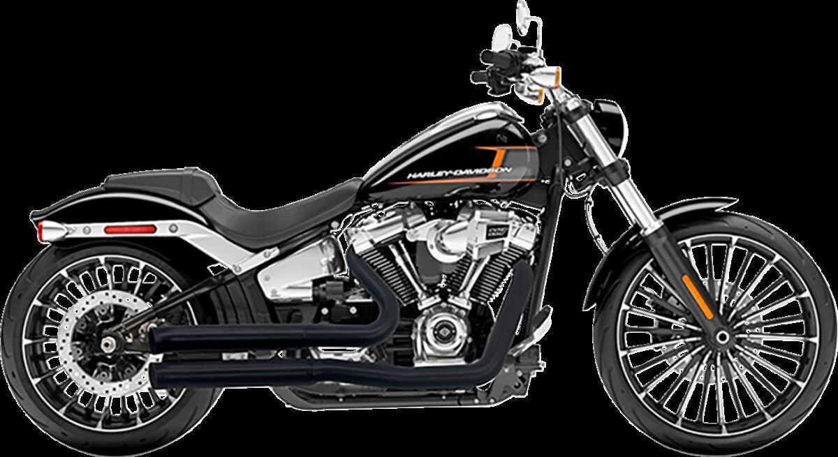 Bassani Xhaust Dual Straight Muffler 2x2 Exhaust System, Chrome - 18-21 Softail Full Exhaust System Bassani Xhaust