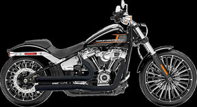 Bassani Xhaust Dual Straight Muffler 2x2 Exhaust System, Chrome - 18-21 Softail Full Exhaust System Bassani Xhaust