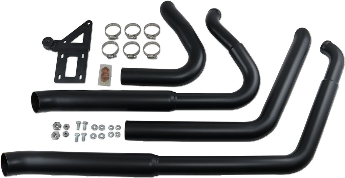 Bassani Xhaust Dual Straight Muffler 2x2 Exhaust System, Chrome - 18-21 Softail Full Exhaust System Bassani Xhaust