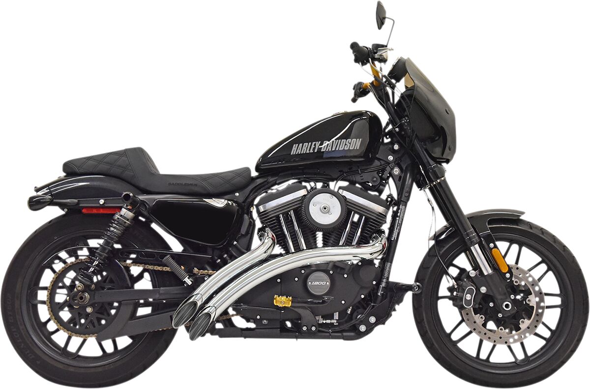 Bassani Xhaust Sweeper Radius Exhaust System, Chrome - 14-20 Sportster Full Exhaust System Bassani Xhaust