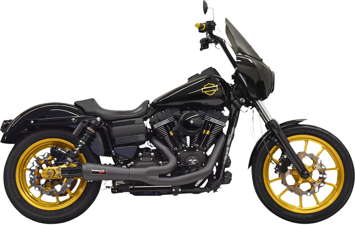 Bassani Xhaust Road Rage Ripper 2:1 Exhaust System - Dyna Black / 06-17 Dyna (with mid controls)