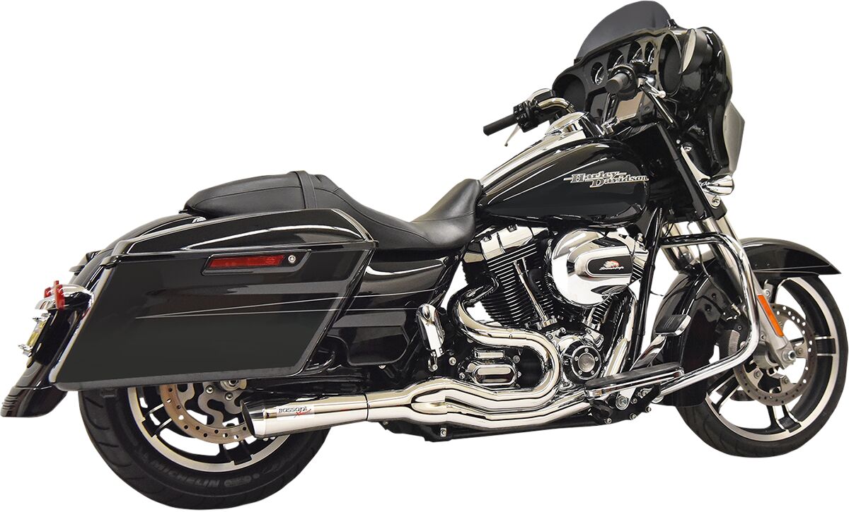 Bassani Xhaust Road Rage II Mid-Length 2:1 Exhaust System, Chrome - 07-16 Touring Full Exhaust System Bassani Xhaust