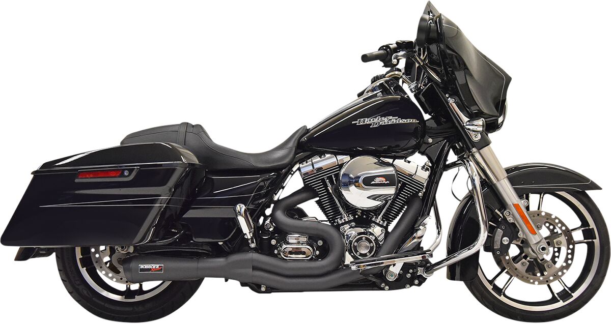 Bassani Xhaust Road Rage II Mid-Length 2:1 Exhaust System, Black - 07-16 Touring Full Exhaust System Bassani Xhaust