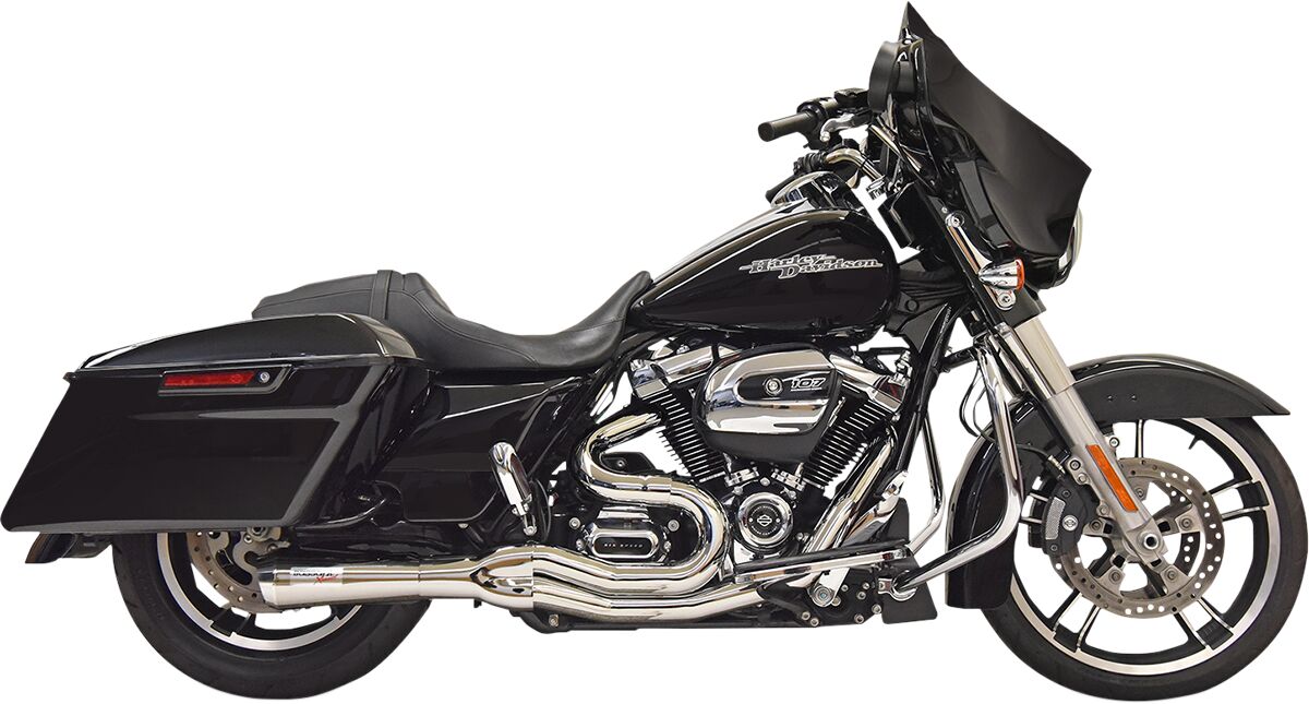 Bassani Xhaust Road Rage II Mid-Length 2:1 Exhaust System, Chrome - 17+ Touring Full Exhaust System Bassani Xhaust