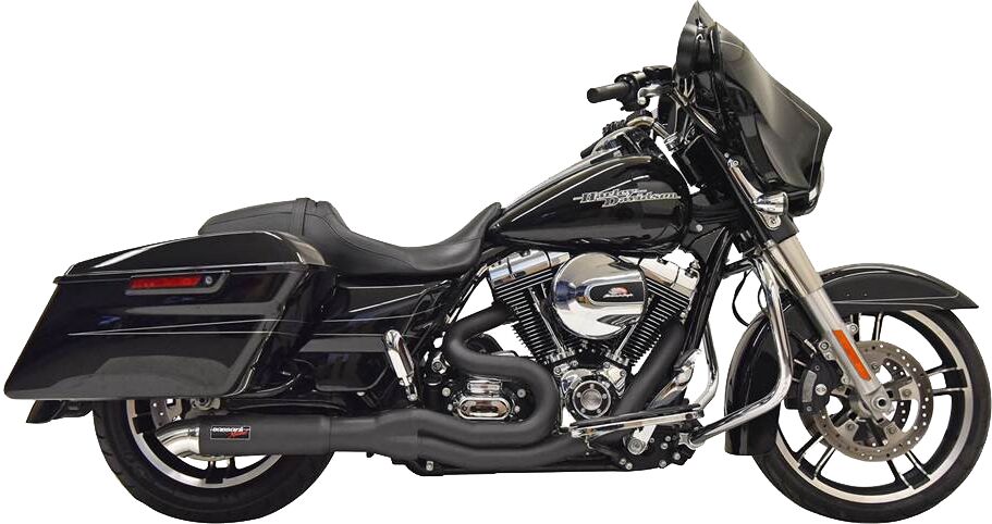 Bassani Xhaust Road Rage II Mid-Length 2:1 Exhaust System, Black - 07-16 Touring Full Exhaust System Bassani Xhaust