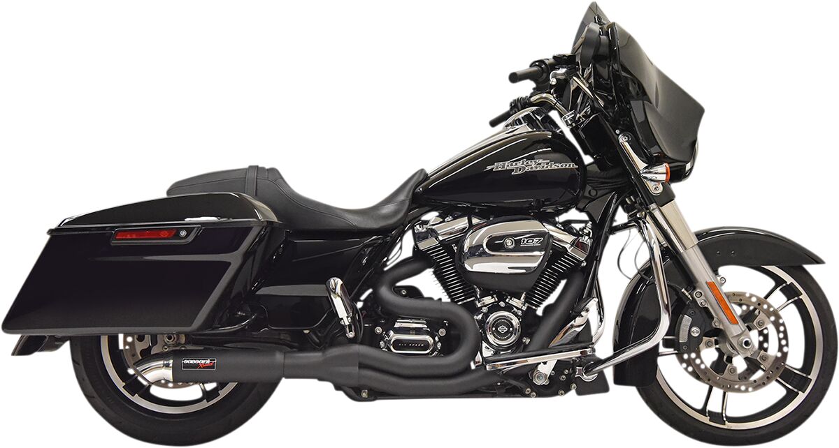 Bassani Xhaust Road Rage II Mid-Length 2:1 Exhaust System, Black - 17+ Touring Full Exhaust System Bassani Xhaust