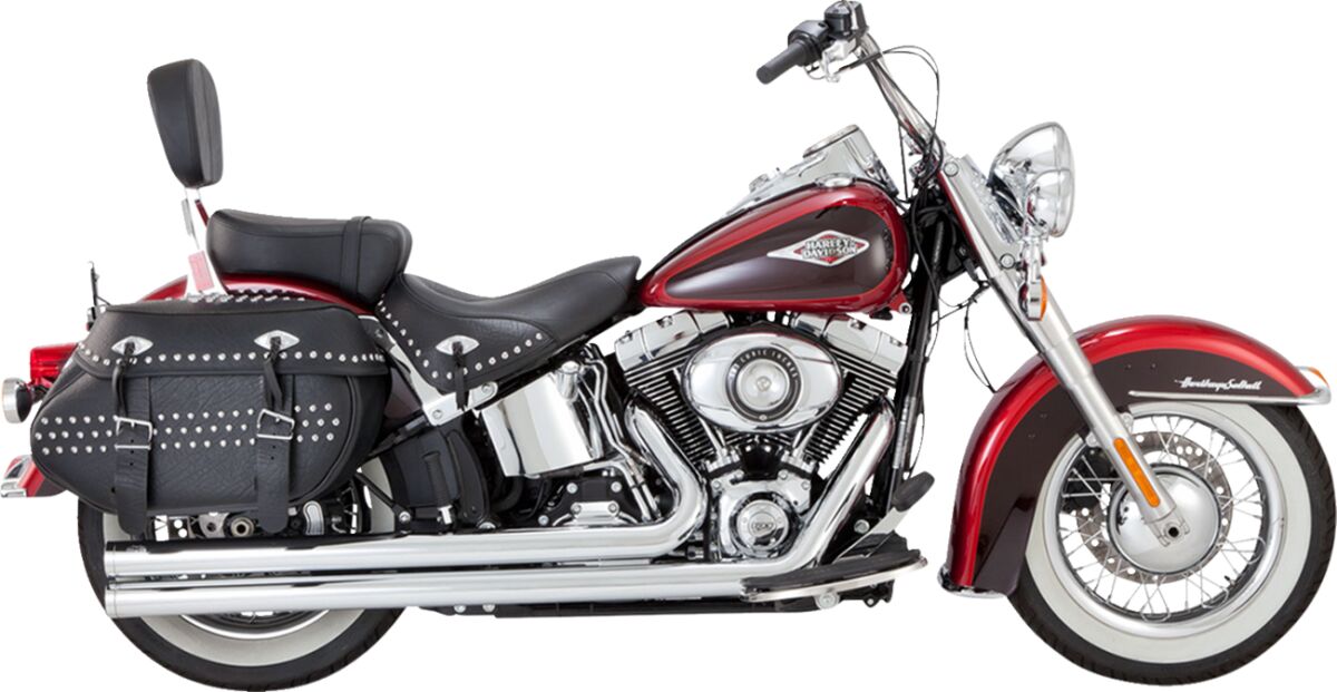 Vance & Hines Big Shots Long Exhaust, Chrome - 86-17 Softail Full Exhaust System Vance & Hines