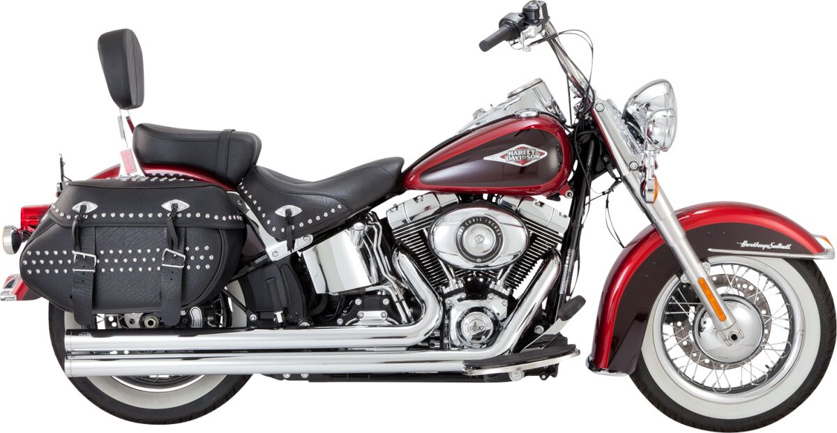 Vance & Hines Big Shots Long Exhaust, Chrome - 86-17 Softail Full Exhaust System Vance & Hines