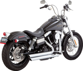 Vance & Hines Big Shots Staggered Exhaust, Chrome - 06-09 Dyna Lock Nut Metric Vance & Hines