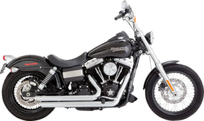 Vance & Hines Big Shots Staggered Exhaust, Chrome - 06-09 Dyna Lock Nut Metric Vance & Hines