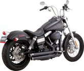 Vance & Hines Big Shots Staggered Exhaust, Black - 06-09 Dyna Full Exhaust System Vance & Hines