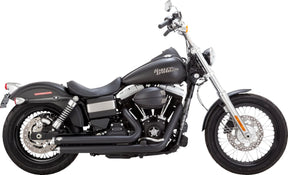 Vance & Hines Big Shots Staggered Exhaust, Black - 06-09 Dyna Full Exhaust System Vance & Hines