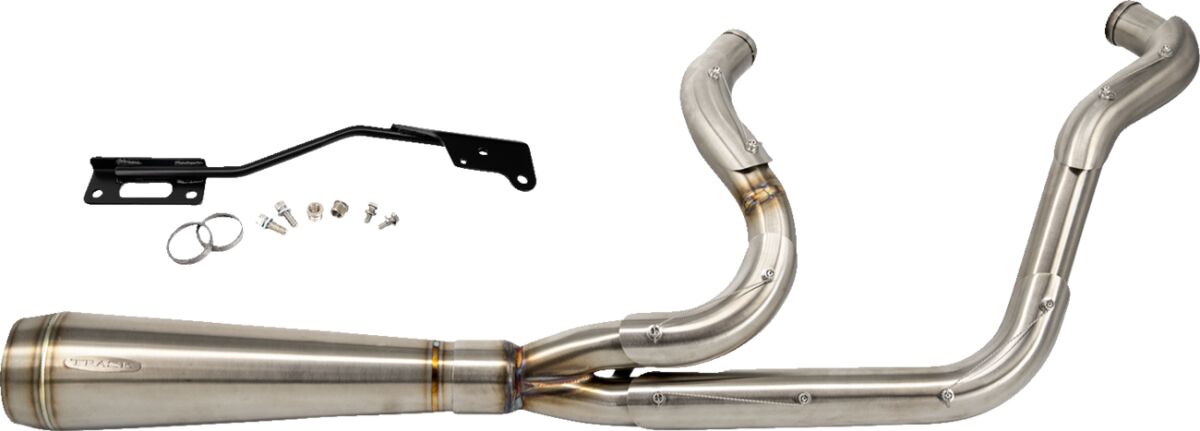 Trask Assault 2:1 Exhaust, Brushed Stainless - 04-22 Sportster Full Exhaust System Trask Performance