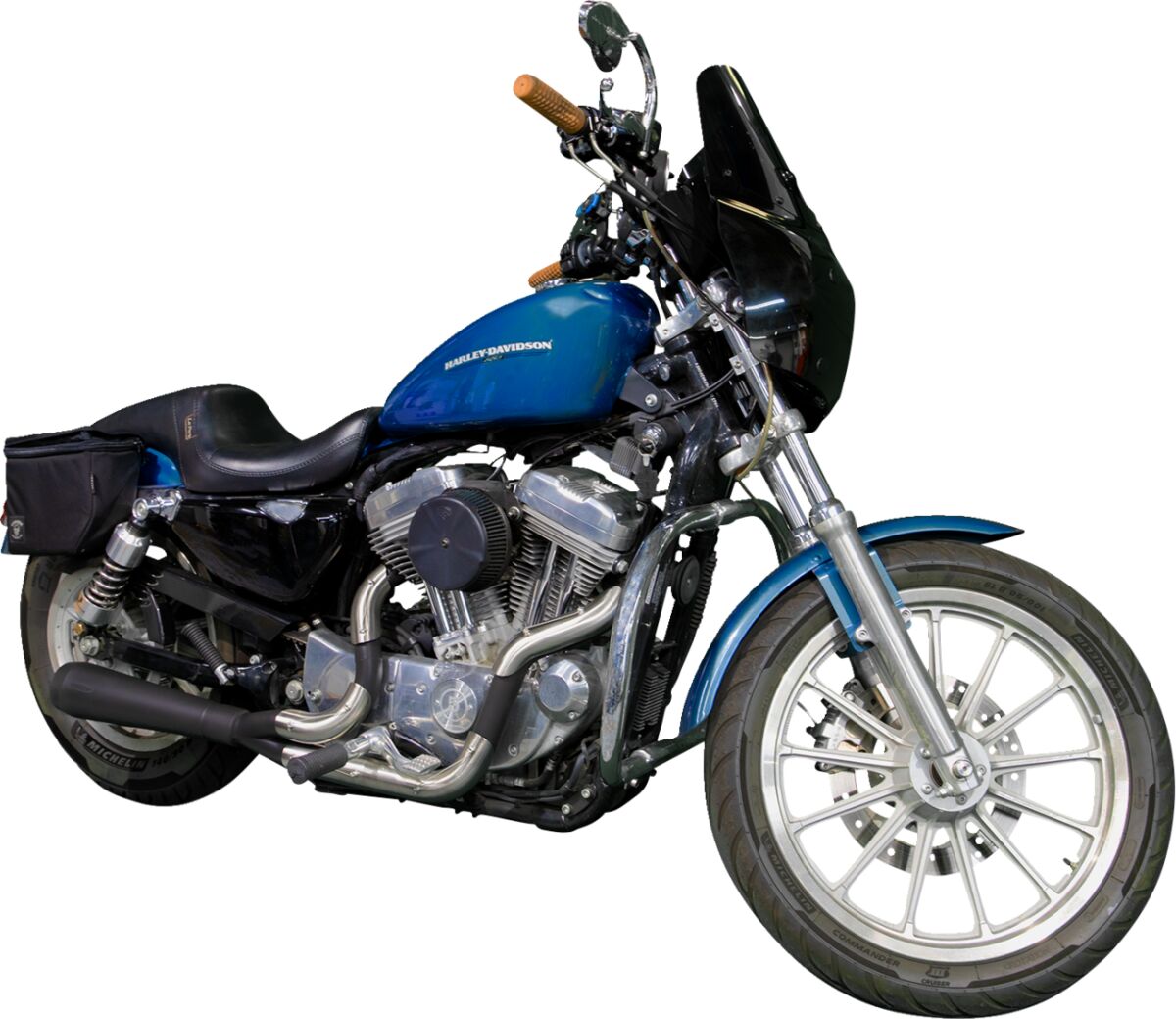Trask Assault 2:1 Exhaust, Black - 04-22 Sportster Full Exhaust System Trask Performance