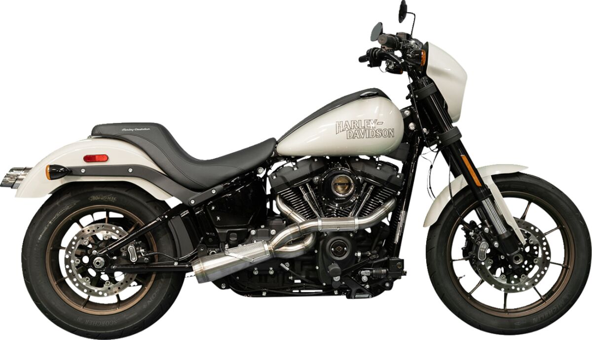 Big Sexy 2:1 Exhaust, Brushed Stainless - 18+ Softail w/ Factory Saddlebags Full Exhaust System Trask Performance Default Title