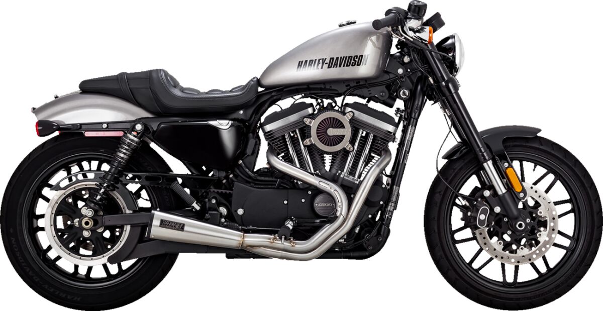 Vance & Hines Upsweep 2:1 Exhaust, Brushed - 04-13 Sportster Full Exhaust System Vance & Hines