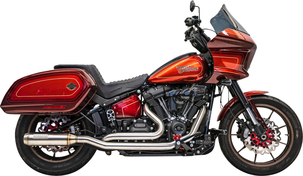 Exhaust True Dual Ss With 4" Muffler M8 Softail 18 23 Bassani Xhaust