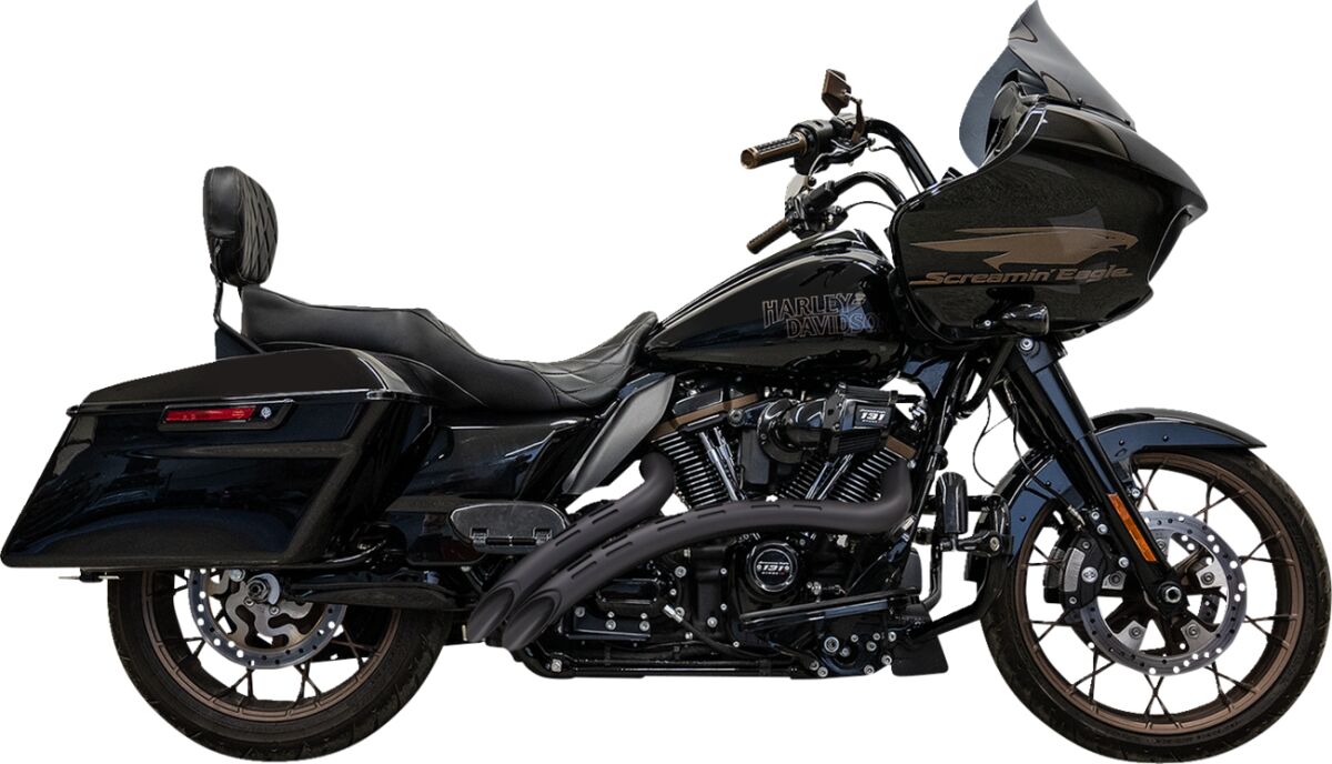 Bassani Xhaust Exhaust Sweeper Black W/Slotted Sheilds M8 Touring 2016 2023 Full Exhaust System Bassani Xhaust