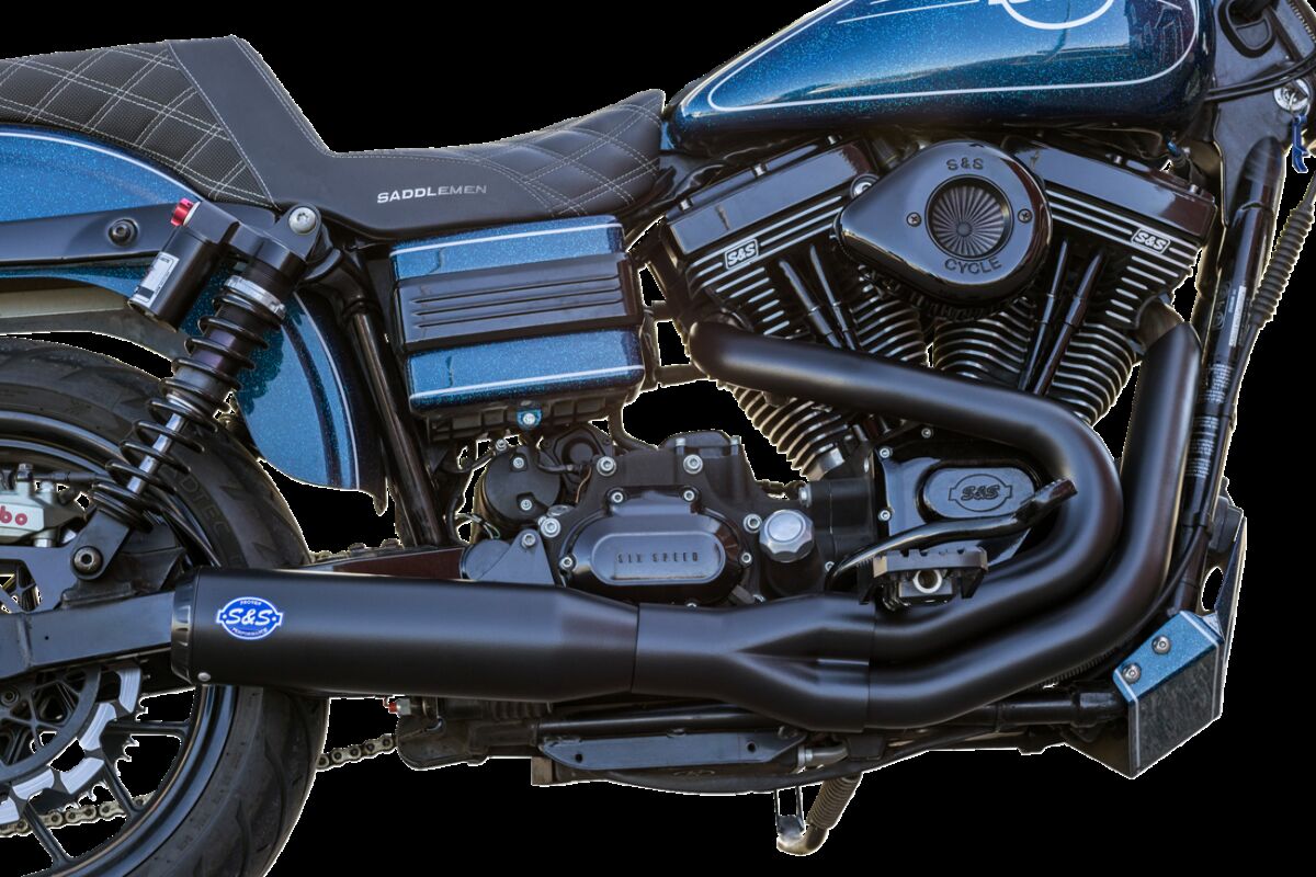 S&S Cycle Exhaust Qualifier 2:1 Guardian Black Dyna 2006 07 Full Exhaust System S&S Cycle