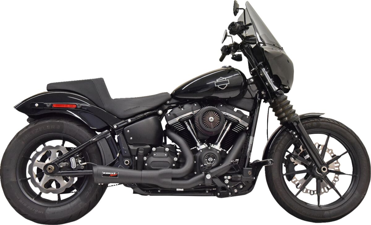 Exhaust 2:1 Road Rage 2 Ripper Short 49 C Black M8 Softail Bassani Xhaust