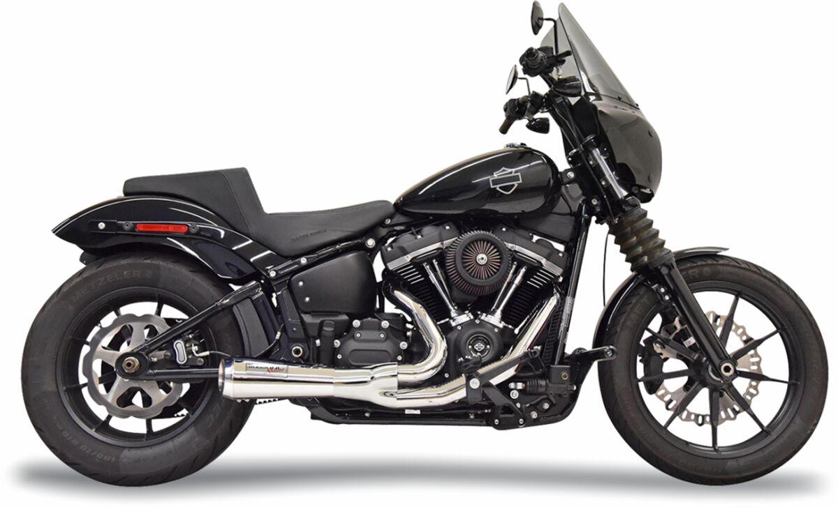 Exhaust 2:1 Road Rage 2 Ripper Short 49 C Chrome M8 Softail Bassani Xhaust Default Title