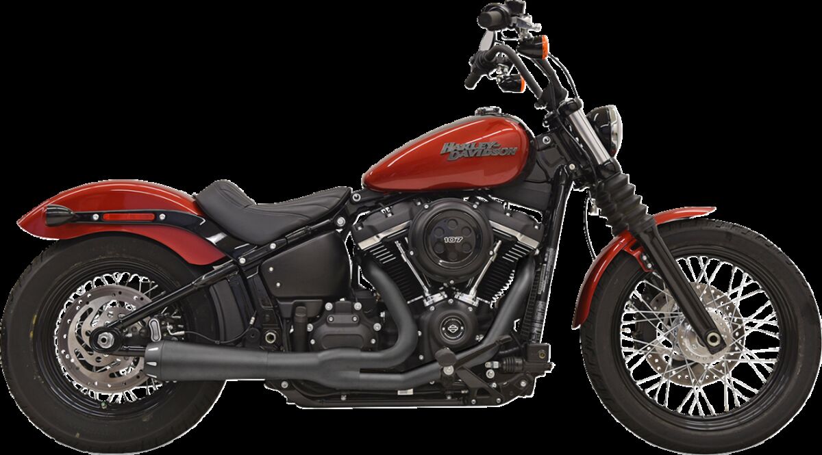 Bassani Xhaust Road Rage 2:1 Exhaust System, Black 18+ Softail Full Exhaust System Bassani Xhaust