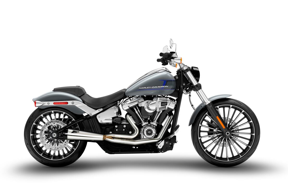 Zard Full Exhaust System Hd Softail Breakout Fat Boy 2in1 Polished E4/E5 Full Exhaust System Zard