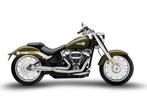 Zard Full Exhaust System Hd Softail Breakout Fat Boy 2in1 Polished E4/E5 Full Exhaust System Zard