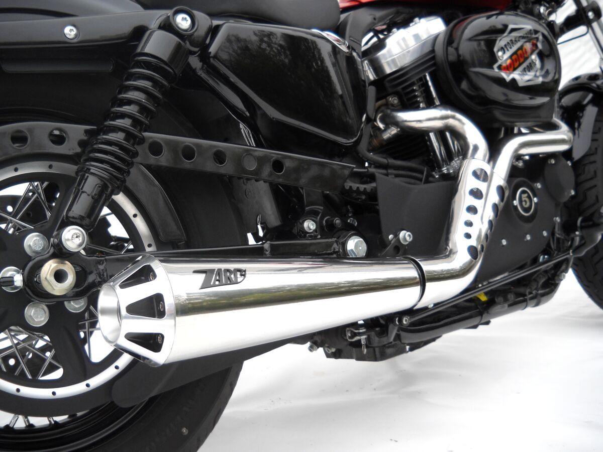 Zard Conical Full Exhaust System Hd Sportster 2in1 Polished Full Exhaust System Zard