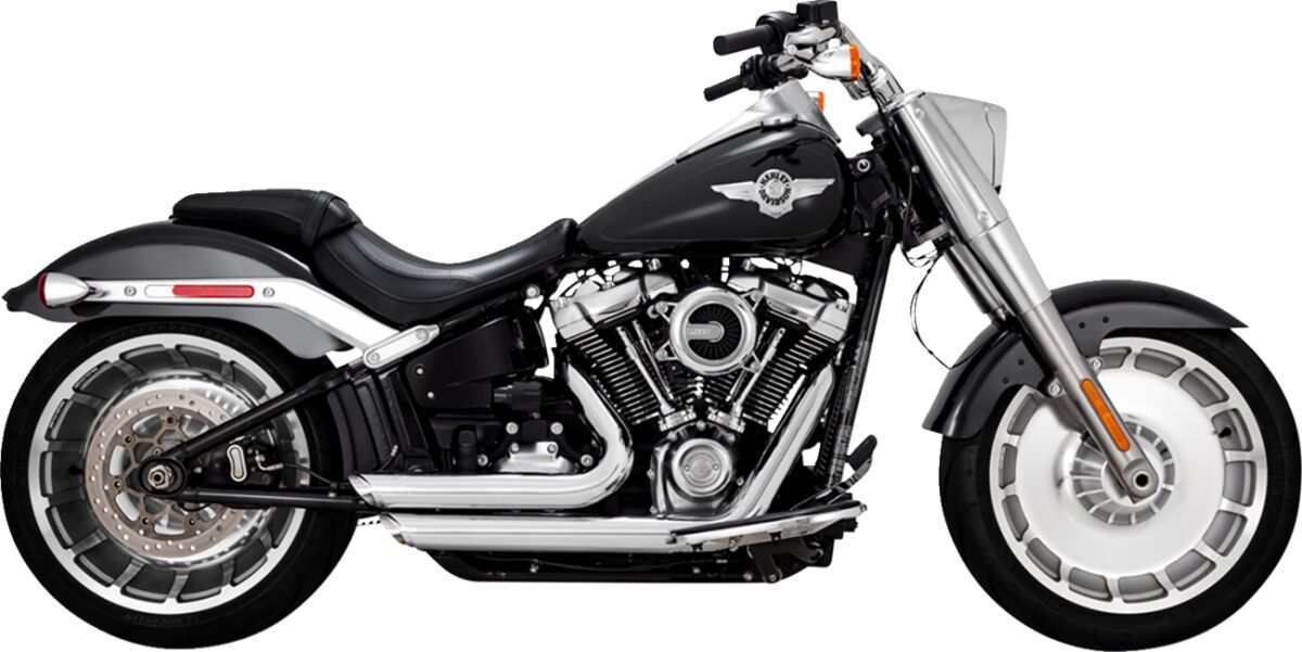 Vance & Hines ShortShots Staggered Exhaust, Chrome - 18+ Softail Full Exhaust System Vance & Hines