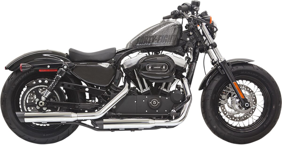 Muffler 3" Chrome W/ Black Slash Cut End Caps Bassani Xhaust Default Title