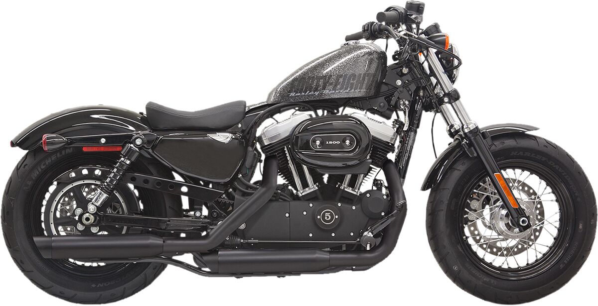 Muffler 3" Black W/ Black Slash Cut End Caps Bassani Xhaust Default Title