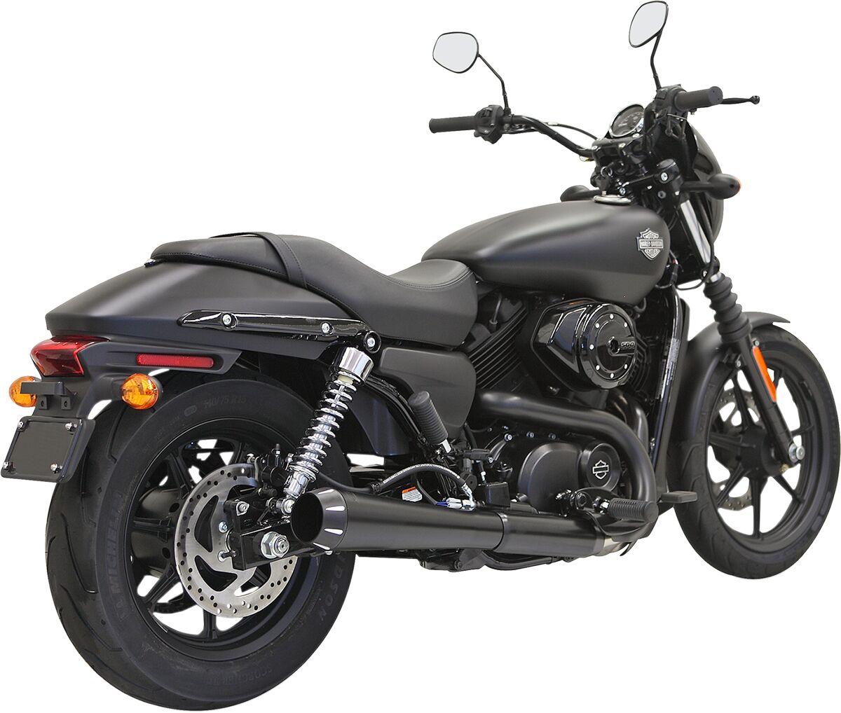 Bassani Xhaust Muffler 4" Megaphone Style Black Street Exhaust Slip-Ons Exhaust Bassani Xhaust