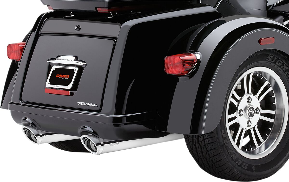 Cobra Mufflers 3 3/4" Round Slip On Tri Glide Chrome Slip-Ons Exhaust Cobra