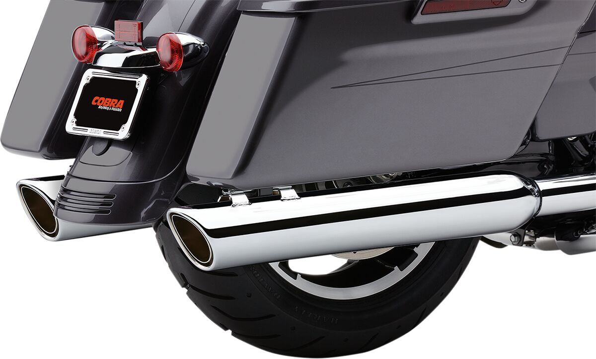 Cobra Muffler 4 Twins Chr Flh Exhaust Slip-Ons And Mufflers Cobra