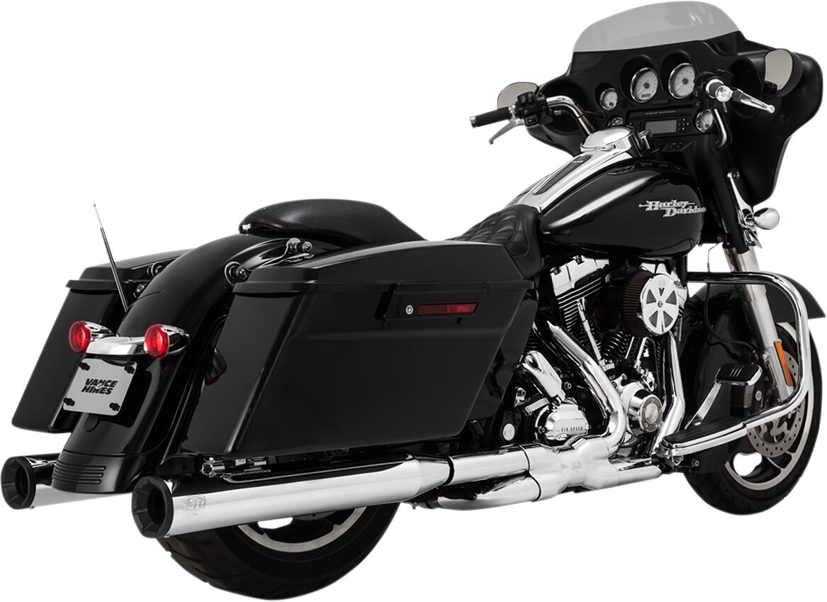 Vance & Hines Mufflers 4 Ch W/Blk 16 Fl MUFFLERS FOR HARLEY Vance & Hines