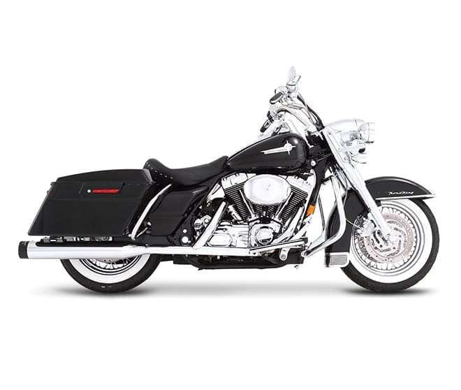 Rinehart Racing Muffler Slip On 4" Chrome W/Black End Caps Slip-Ons Exhaust Rinehart Racing
