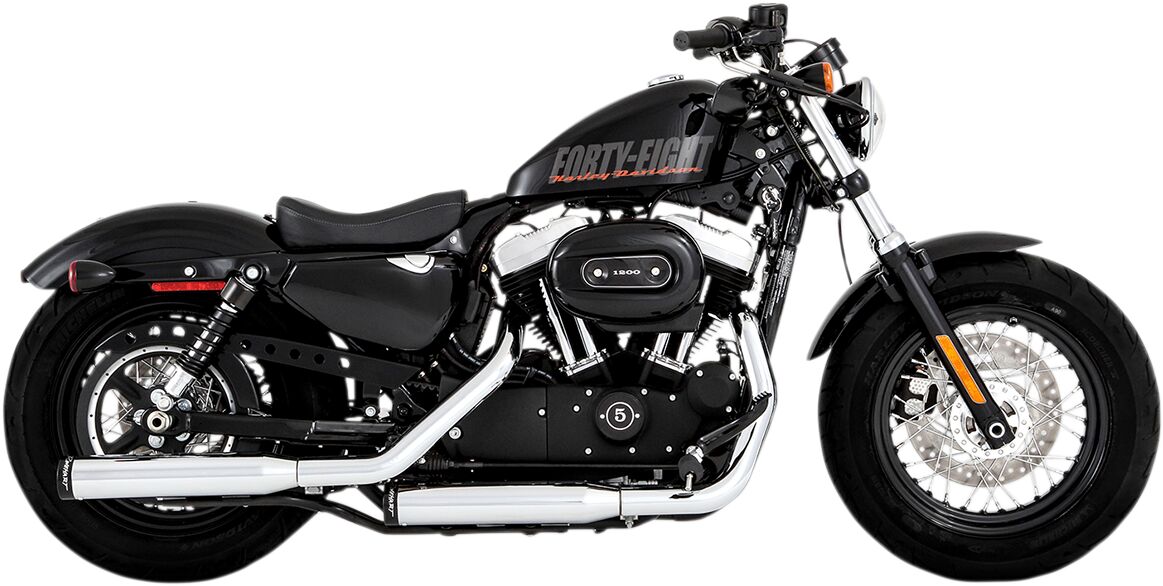 Rinehart Racing Muffler Slip On 3" Chrome W/Black Straight End Caps Slip-Ons Exhaust Rinehart Racing