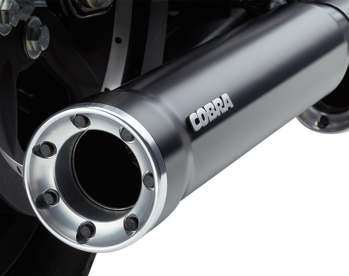 Cobra Mufflers Slip On 3" Rpt Powder Coated Black Exhaust Slip-Ons And Mufflers Cobra