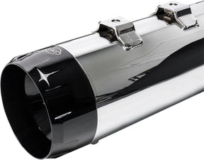 S&S Cycle Muffler 4.5" Slip On Mk45 Black Contrast Cut Thruster End Cap Chrome Body Finish Slip-Ons Exhaust S&S Cycle