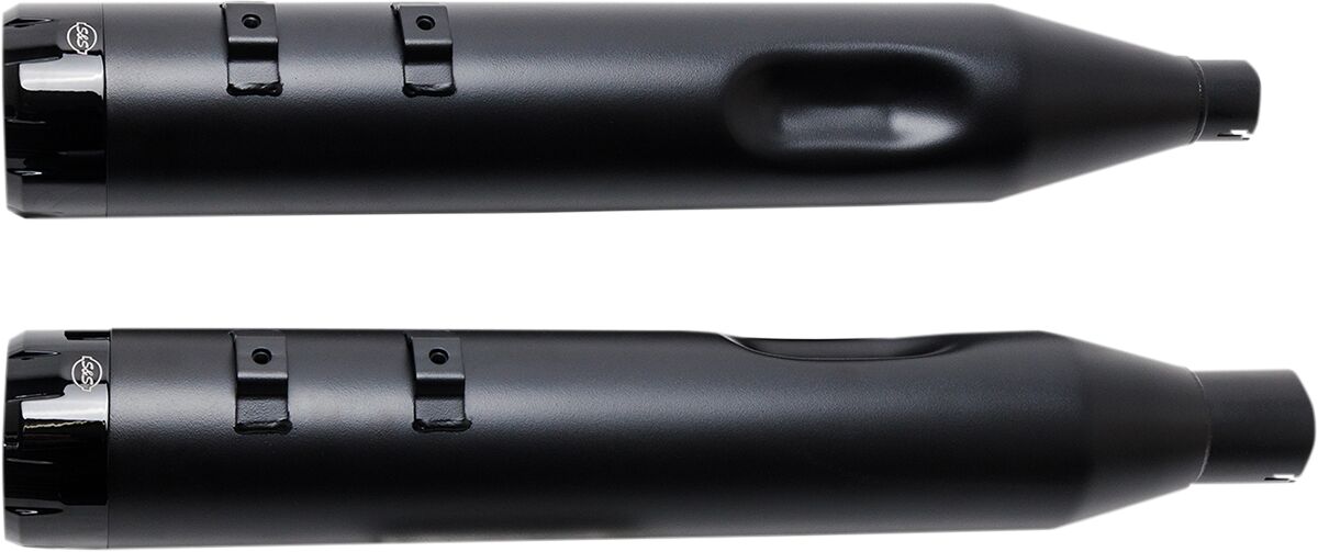 S&S Cycle Muffler 4.5" Slip On Mk45 Black Contrast Cut Thruster End Cap Jet Hot® Black Body Finish Slip-Ons Exhaust S&S Cycle