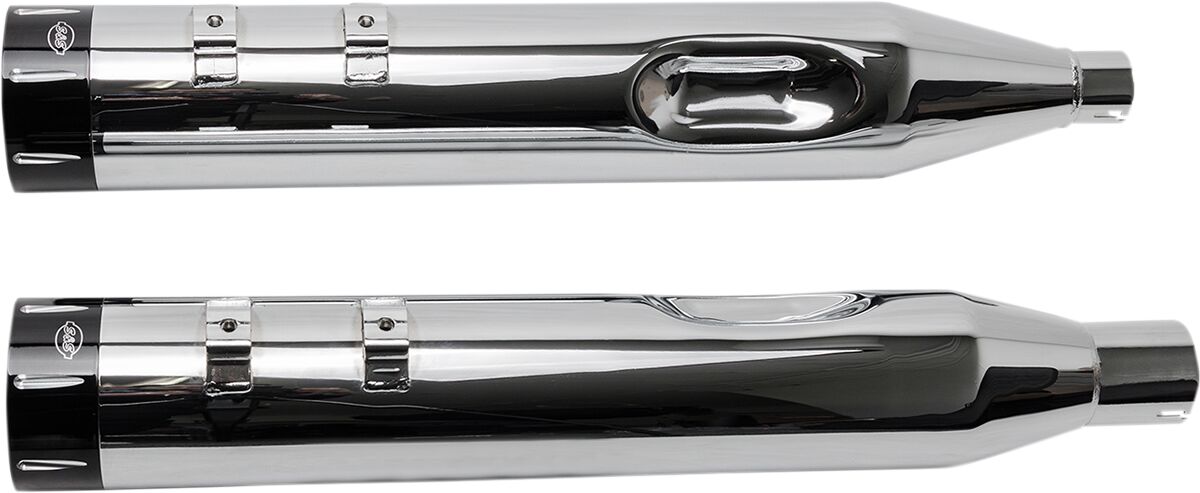 S&S Cycle Muffler 4.5" Slip On Mk45 Black Contrast Cut Tracer End Cap Chrome Body Finish Slip-Ons Exhaust S&S Cycle