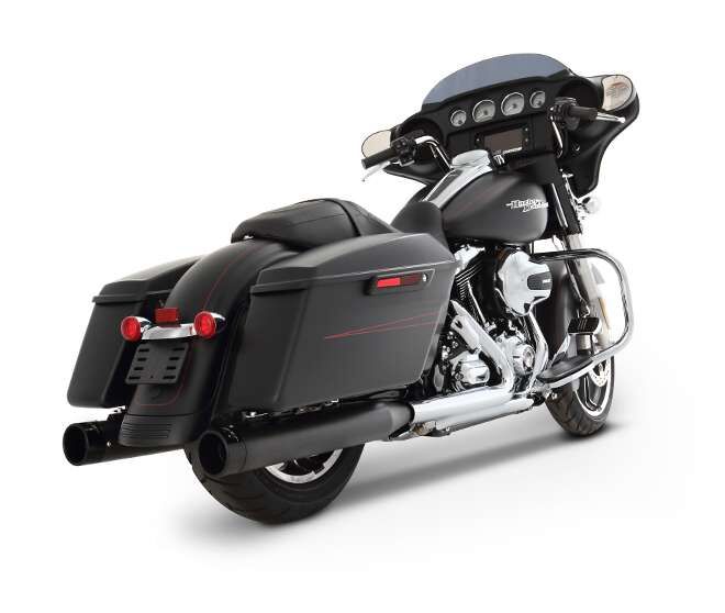 Rinehart Racing Muffler Slip On 4" Black W/Black End Caps Slip-Ons Exhaust Rinehart Racing