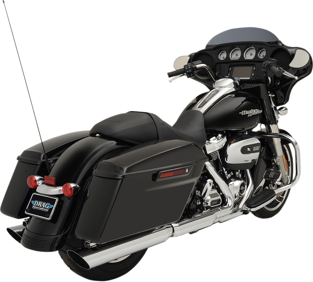Drag Specialties Mufflers Slip On 4" Slashdown Chrome Slip-Ons Exhaust Drag Specialties
