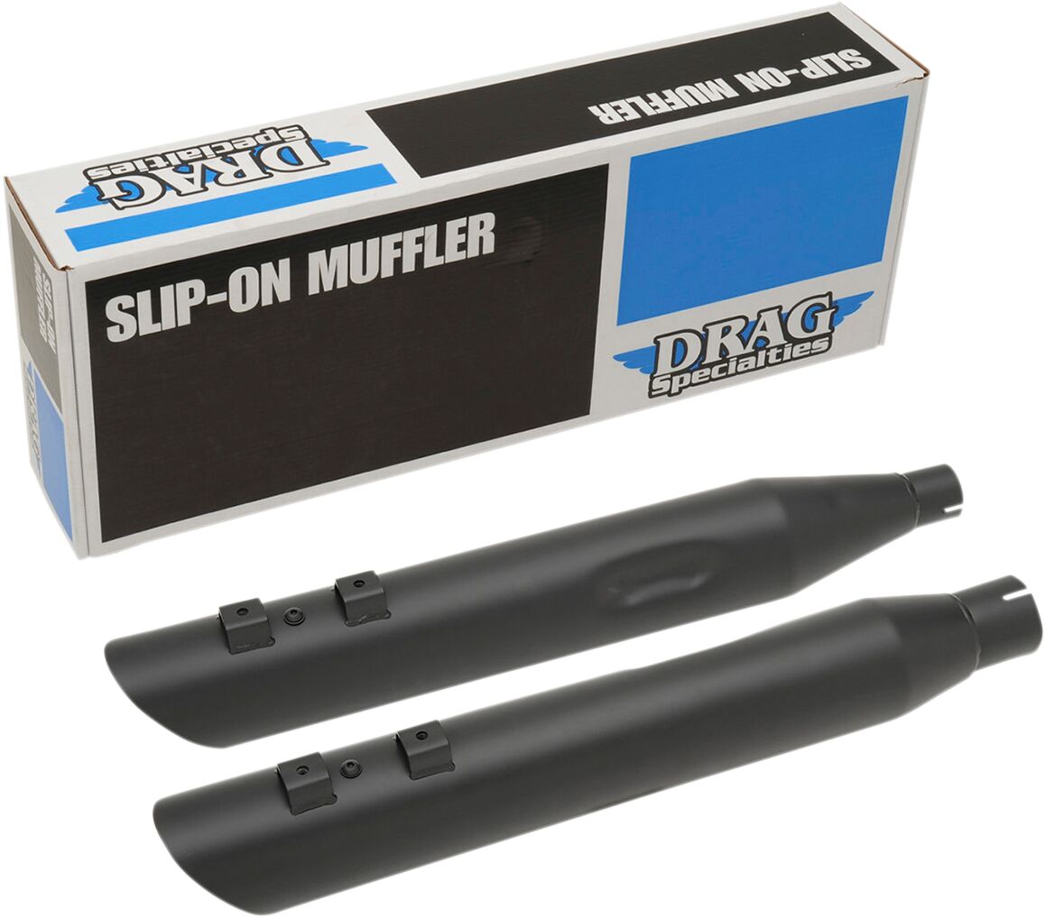 Drag Specialties Mufflers Slip On 4" Slashdown Black Slip-Ons Exhaust Drag Specialties
